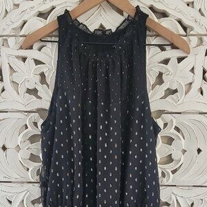 White House Black Market  - Womens M Blouse - Black and Gold - Like new